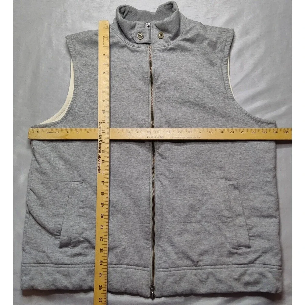 BANANA REPUBLIC Men XL Cotton Nylon Flex Lined Insulated Gray‎ Vest Jacket